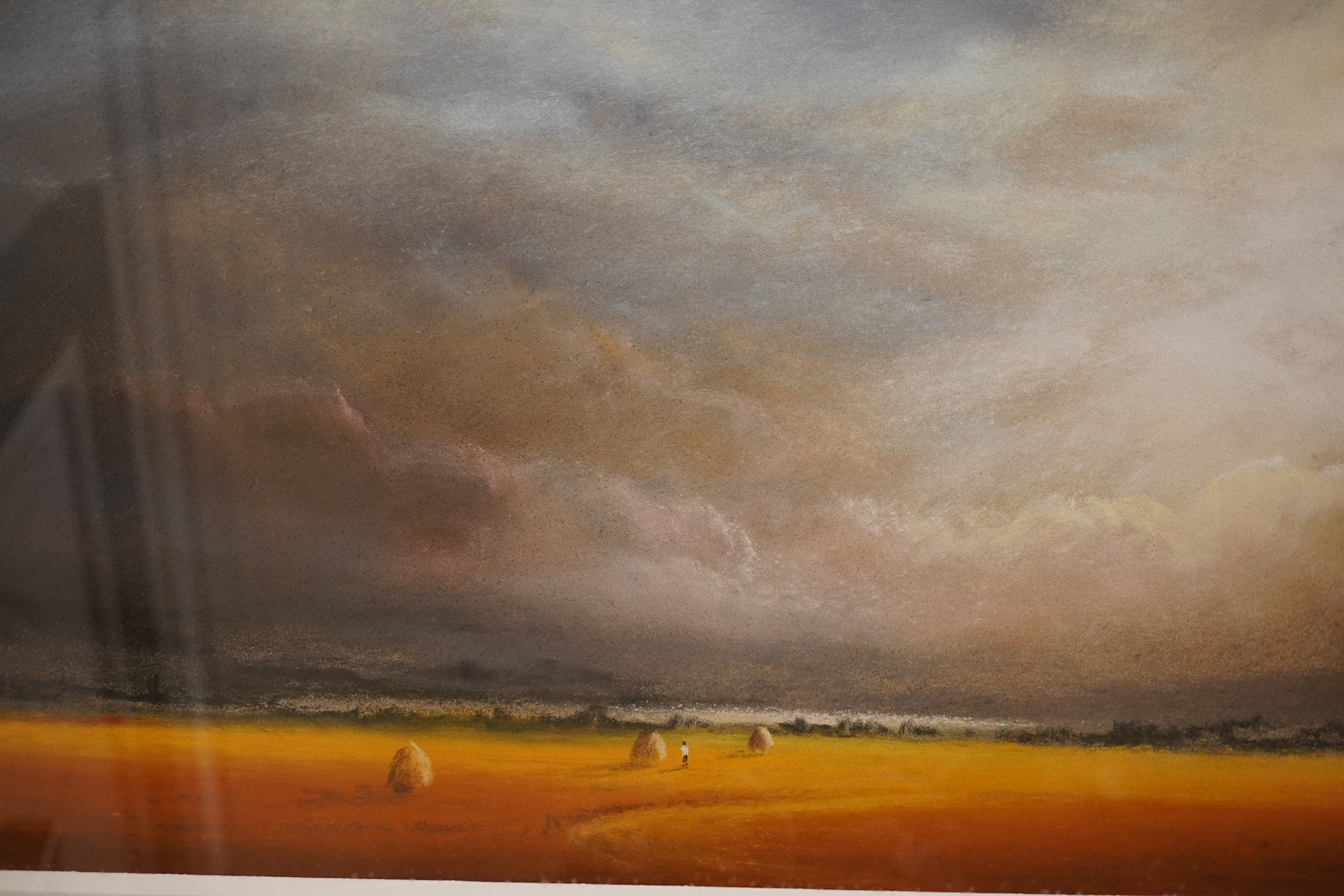 Philip Gray (Irish, b.1959), ‘Cornfield’, signed, details verso, pastel, 29 x 77cm